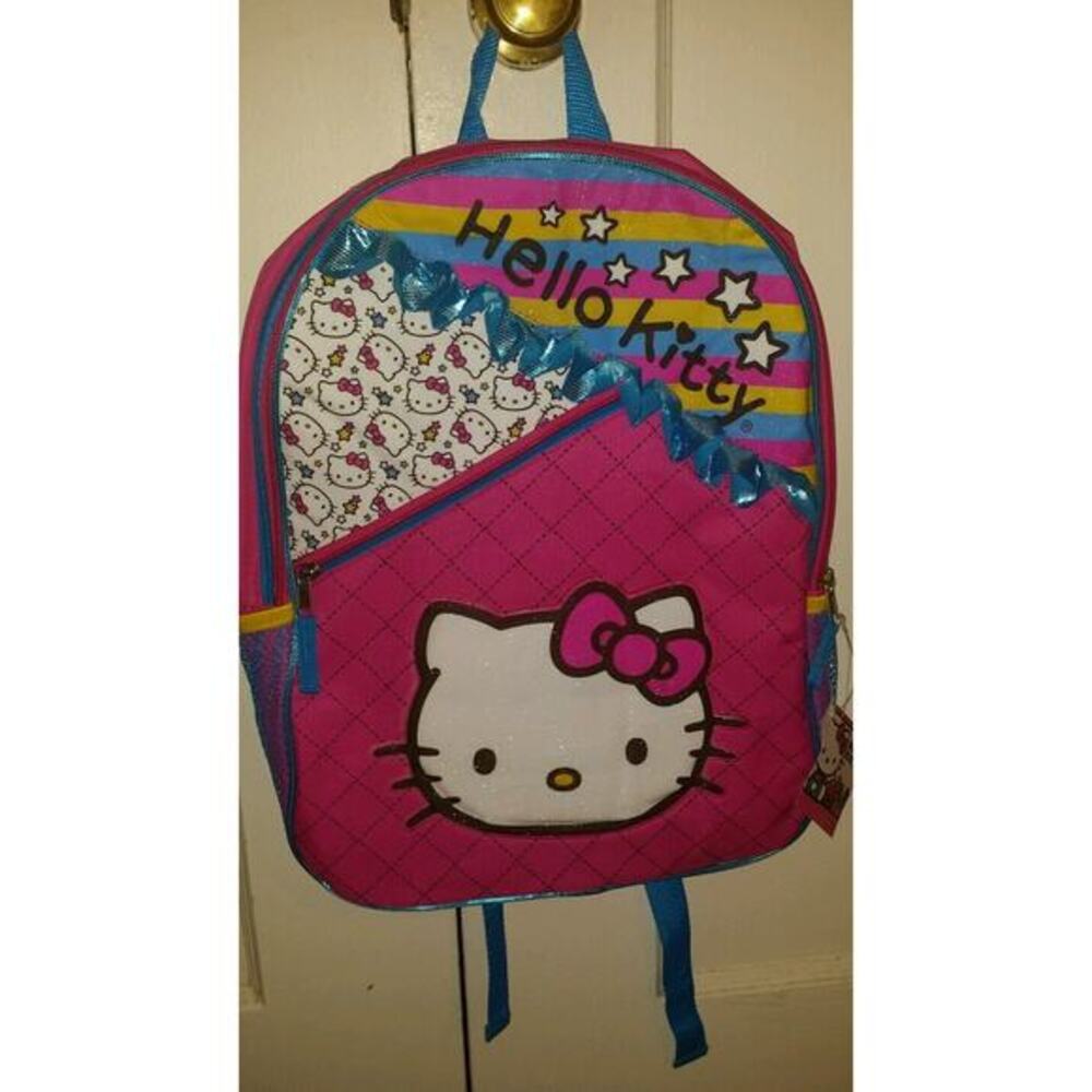 2 Total New -Hello‎ Kitty Rainbow Ribbon Backpacks (pair)